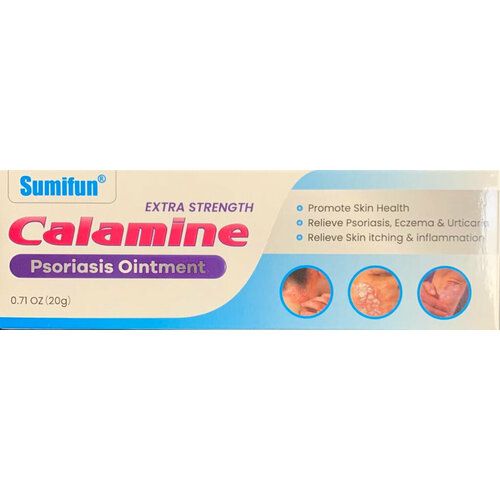 Крем от псориаза Sumifan Calamin Psoriasis Ointment Extra Strength 20гр мазь sumifun для лечения заболеваний лейкоплакии крем для восстановления кожи с белыми пятнами пигмент меланина медицинский пластырь 1 коро