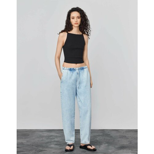Джинсы широкие Gloria Jeans, размер XL/170 (52-54), синий джинсы мом gloria jeans размер 52 170 синий