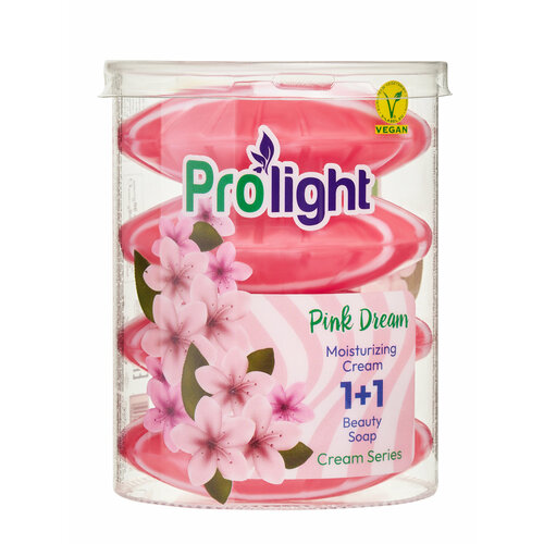 Мыло PROLIGHT Розовая мечта с увлажняющим кремом, 4х90г