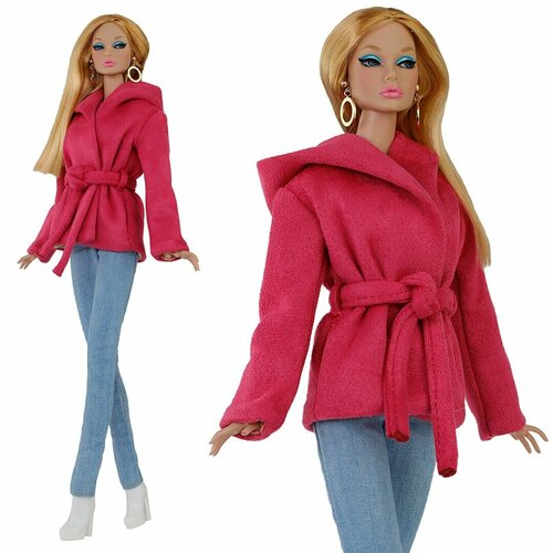 Куртка с капюшоном цвета фуксия одежда для куклы типа Барби 29 см