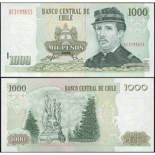 Банкнота. Чили 1000 песо. 2008 UNC. Кат. P.154ee