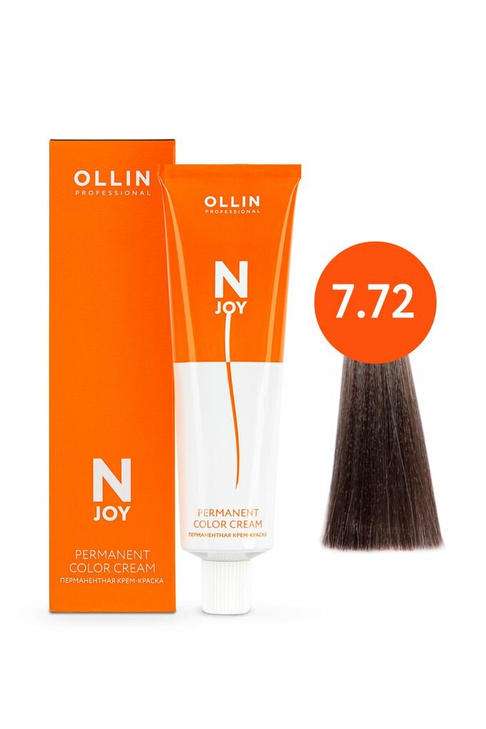 Ollin N-JOY крем-краска для волос 7/72 русый коричнево-фиолетовый 100мл
