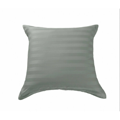 Наволочка однотонная страйп сатин серая 70Х70 - 2 шт 1421₽