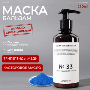 Маска-бальзам №33 "Трипептиды меди" для роста и против выпадения волос, 250мл