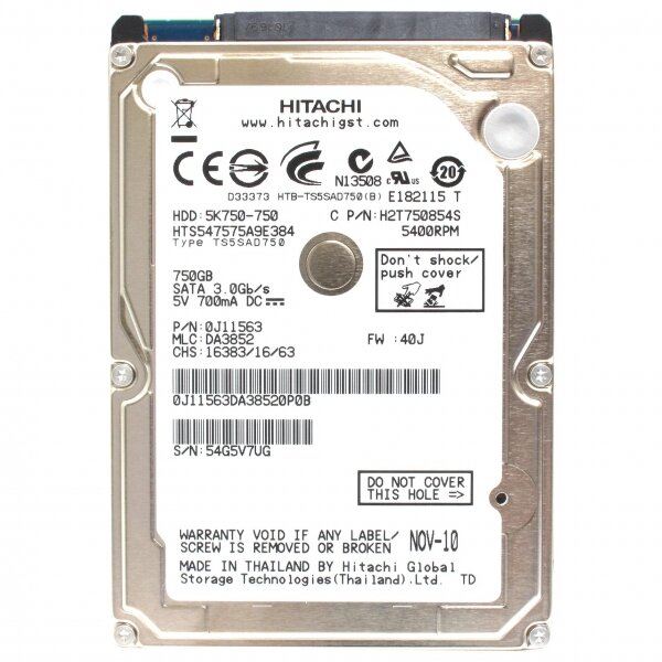 Жесткий диск Hitachi HTS547575A9E384 750Gb 5400 SATAII 2,5" HDD