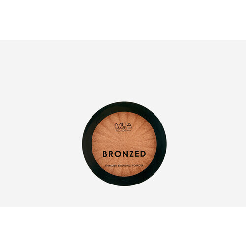 Пудра бронзатор сияющая MUA Make Up Academy, BRONZED SHIMMER BRONZING POWDER SOLAR SHIMMER 13шт mua make up academy пудра pro base full cover matte powder оттенок 130 7 8 мл