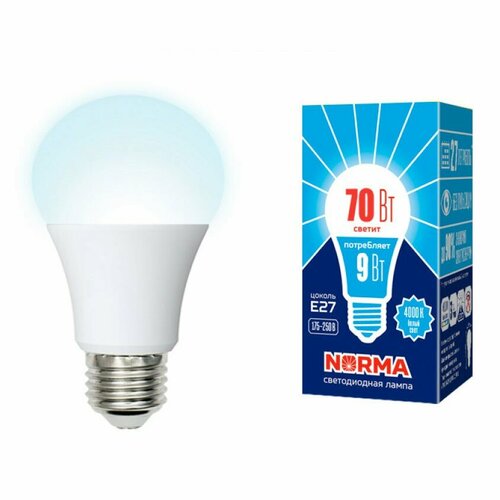 Лампа 9Вт E27 4000К шар Norma 443₽