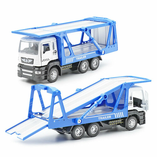 машинка фургончупа 22 см Детская игрушка машинка маталл-пластик Спец транспорт металл/пластик, свет, звук - Автовоз, 18 см. Синий