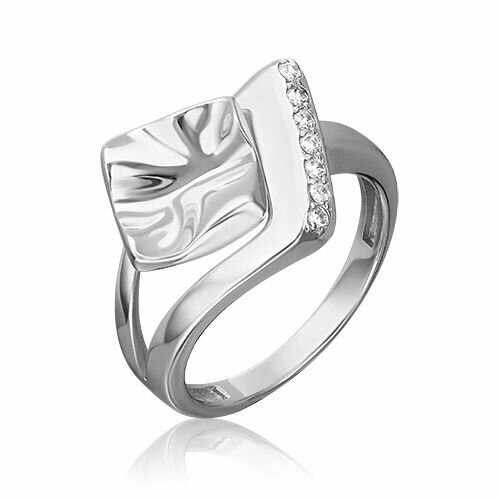 platina jewelry золотое кольцо с фианитами 01 4988 00 404 1110 48 Кольцо PLATINA, серебро, 925 проба, родирование, фианит, размер 16, серебряный