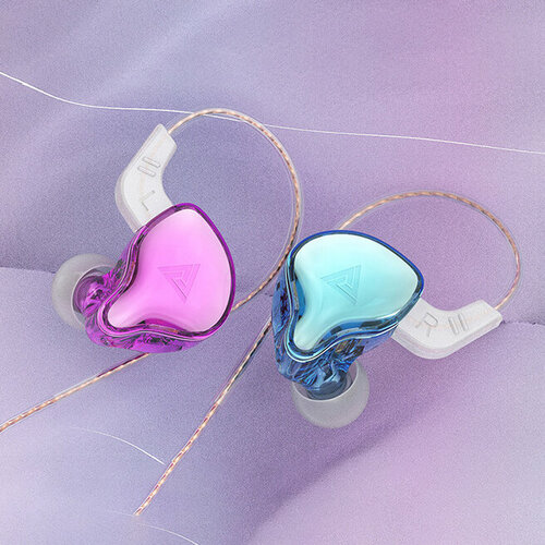 Проводные HiFi Наушники спортивные внутриканальные QKZ AK6 DAY голубой фиолетовый 48000₽