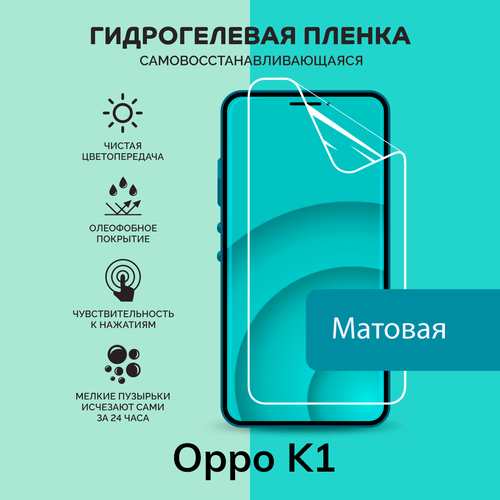 Гидрогелевая защитная плёнка для Oppo K1 / матовая плёнка гидрогелевая самовосстанавливающаяся противоударная защитная плёнка для oppo f1 матовая