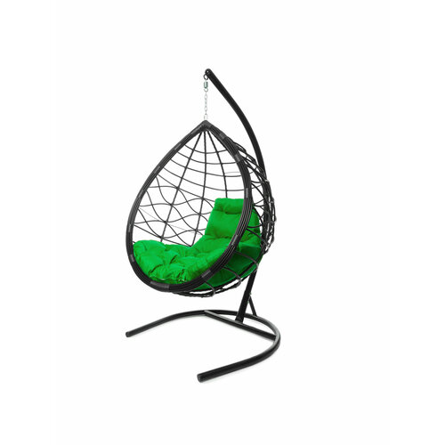 Подвесное кресло M-group капля лори, с ротангом чёрное зелёная подушка подвесное кресло m group капля лори с ротангом чёрное бордовая подушка