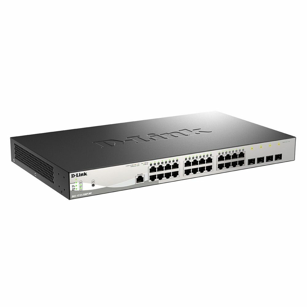Коммутатор D-Link DGS-1210-28MP/ME/B2A Управляемый L2 коммутатор с 24 портами 10/100/1000Base-T и 4.