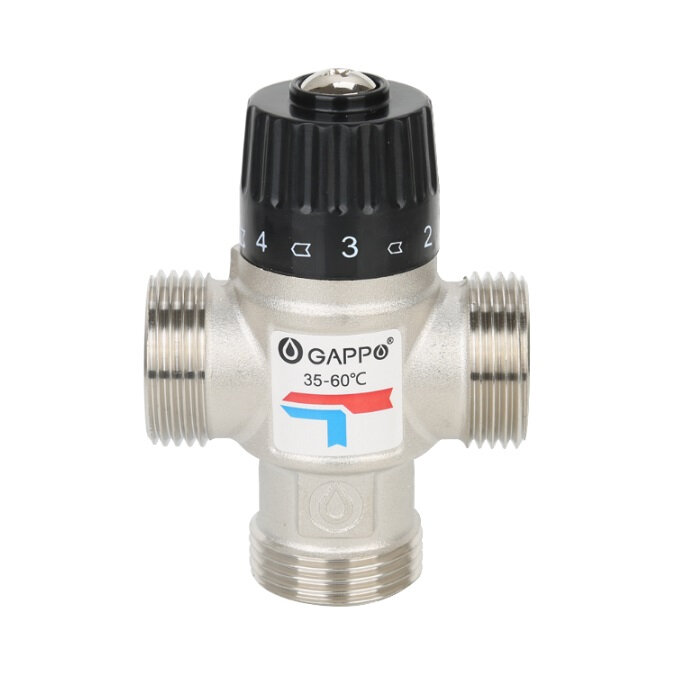 Термостатический смесительный клапан для систем отопления и ГВС Gappo G1442.06 1,35-60C