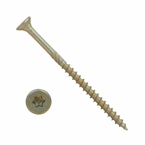 Саморез конструкционный потай Torx желтый цинк 6х120 4 шт 256₽