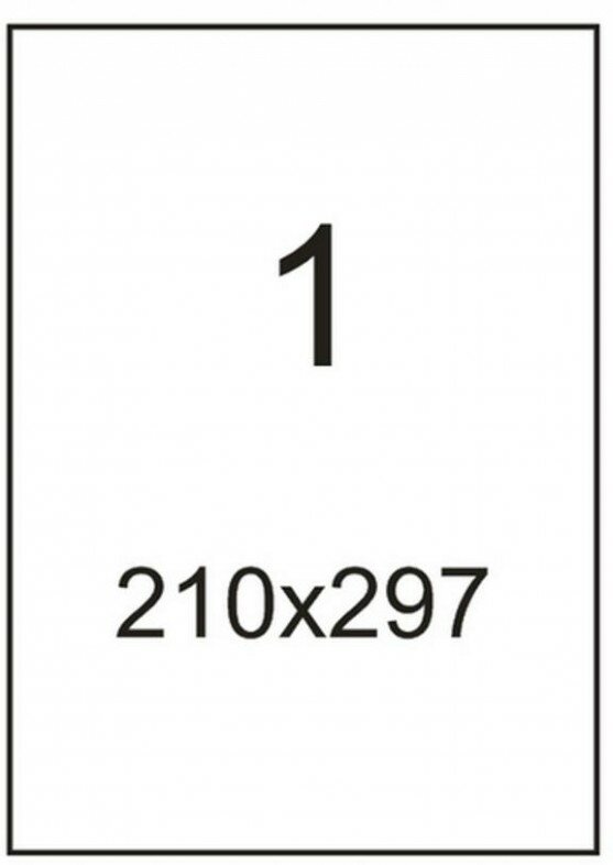 Этикетки самоклеящиеся 210х297мм, 80г белая . глянц.(100л/уп.)