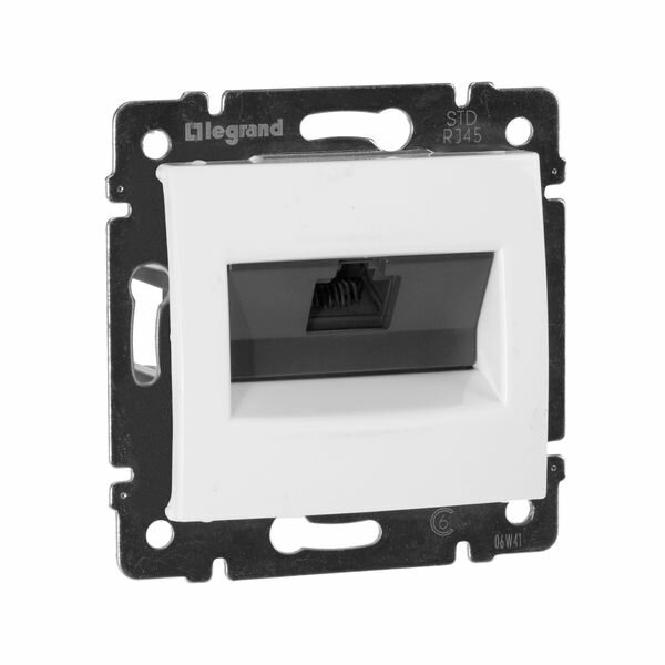 Розетка компьютерная RJ45 UTP кат.6 на захватах Белая. Valena