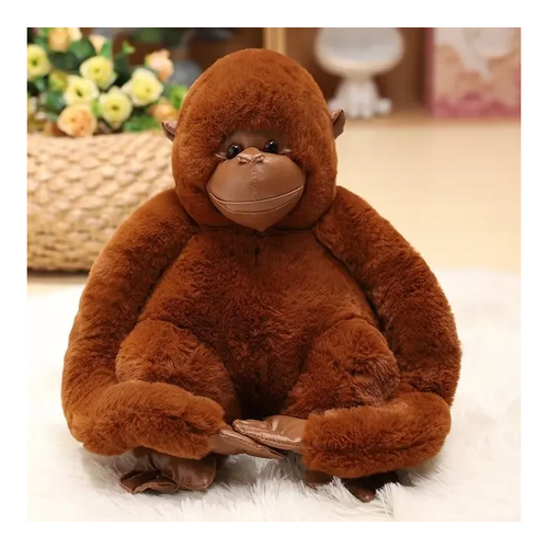 Мягкая игрушка обнимашка Горилла 25 см, коричневая мягкая игрушка горилла на липучках 25 см обезьянка коричневая горилла плюшевая игрушка антистресс игрушки для детей