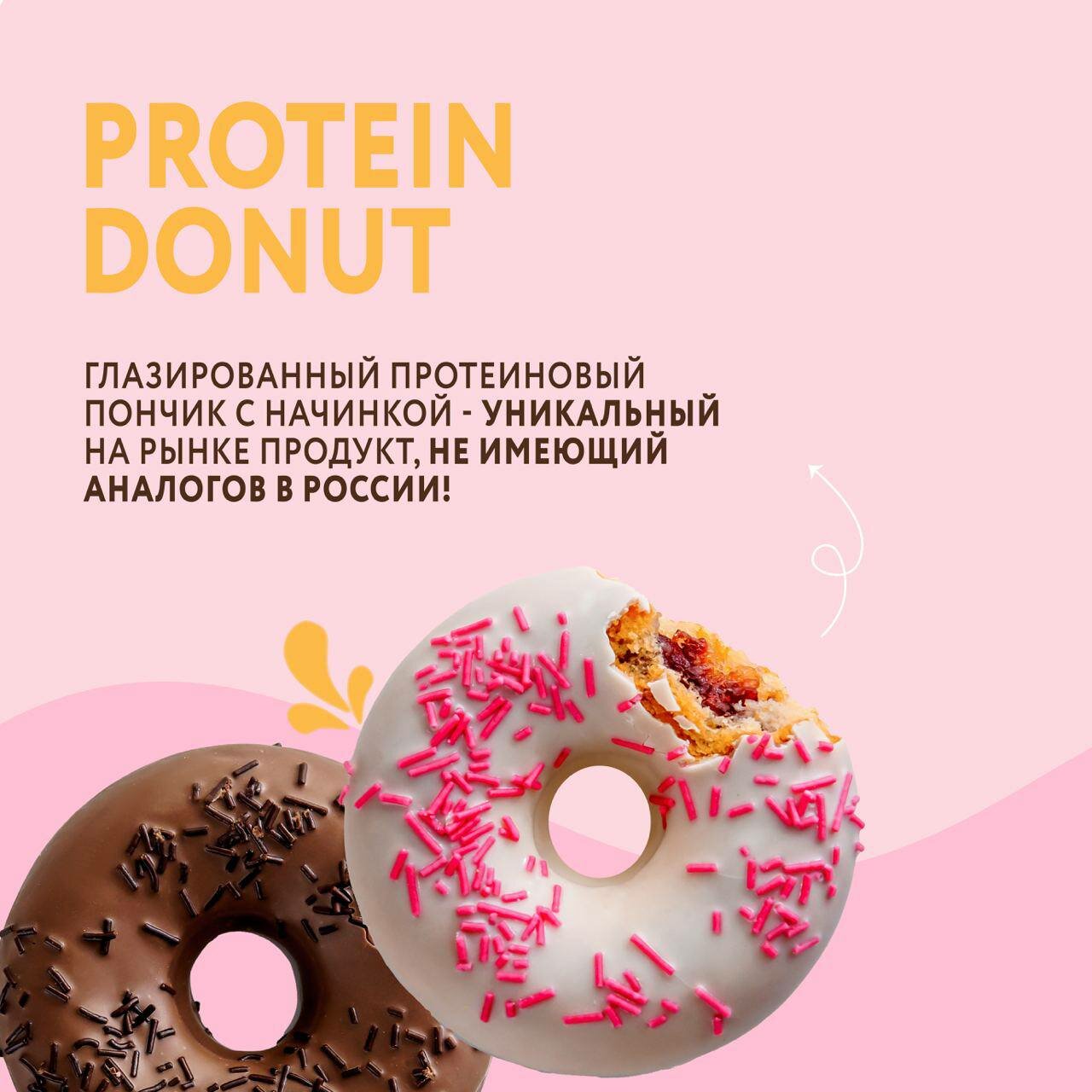 Протеиновые пончики без сахара "Малина" FitnesShock , 9 шт