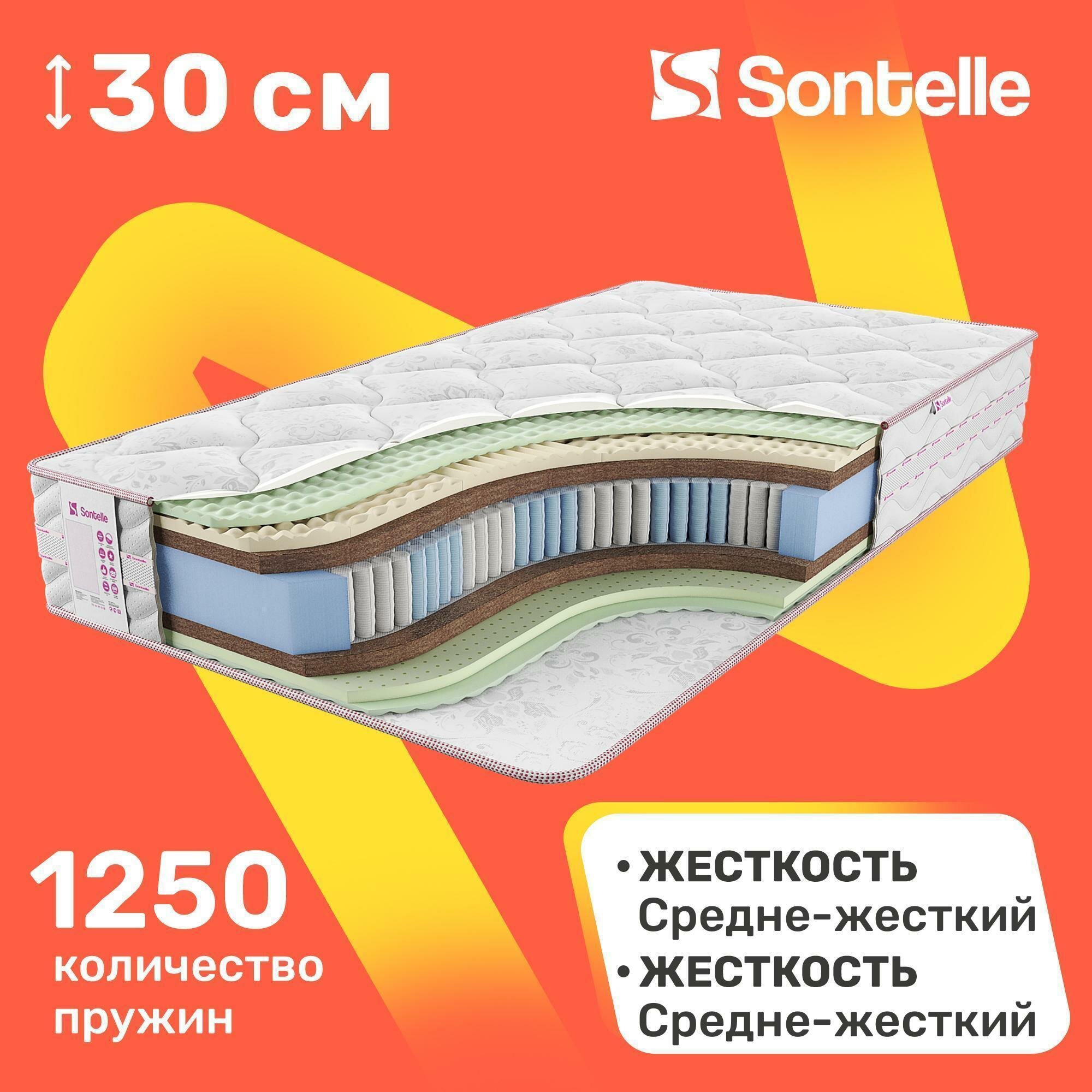 Матрас с независимыми пружинами Sontelle Vivre Tense contact 65x125