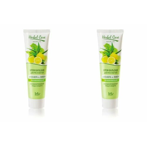 Iris cosmetic Крем-бальзам, Herbal Care, для рук, Алоэ-вера и Лимон, 100 мл - 2 штуки