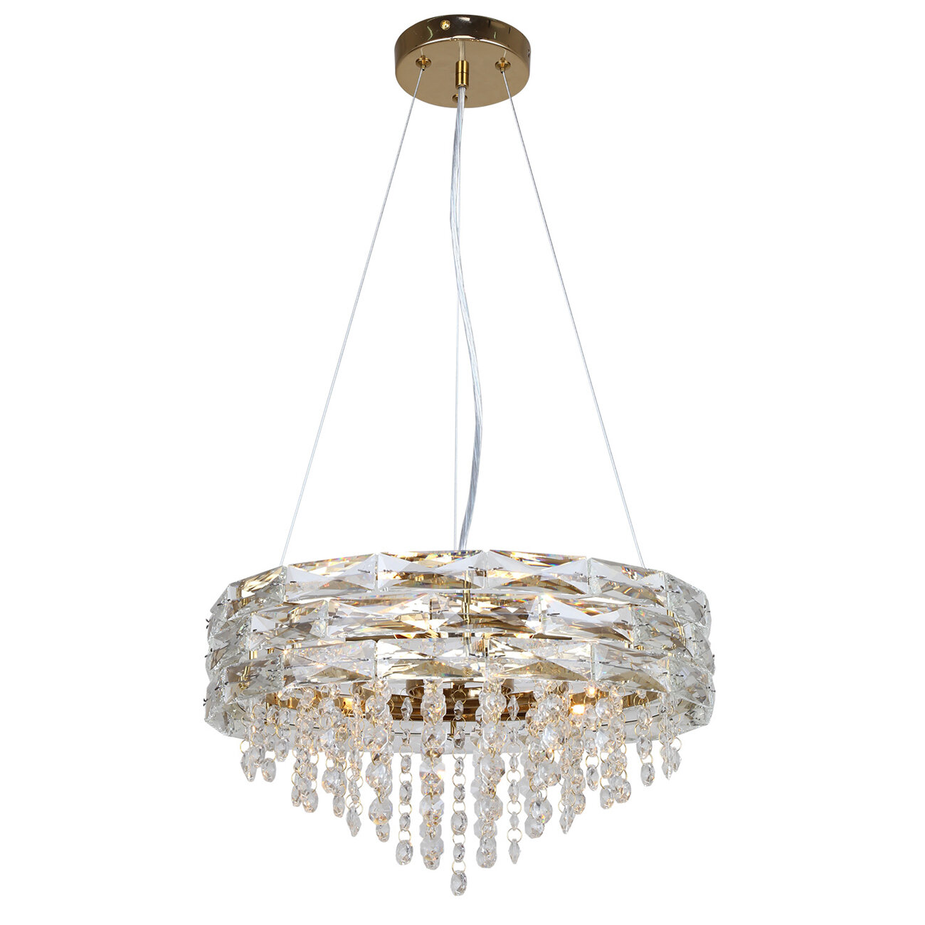 Подвесная люстра F-Promo Icicle 4251-6P, G9, 240 Вт, металл, хрусталь, золотой