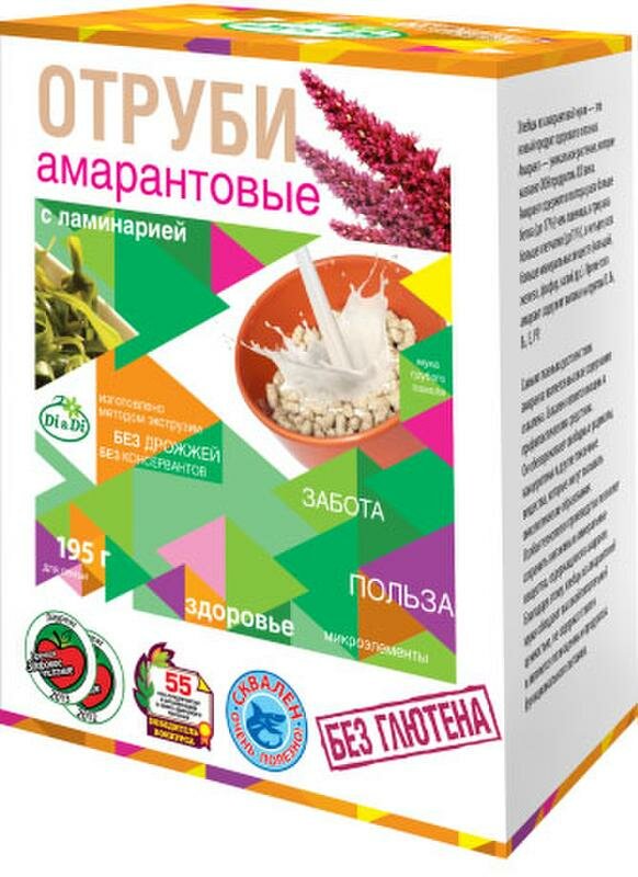 Отруби амарантовые безглютеновые с ламинарией Di и Di 250 г