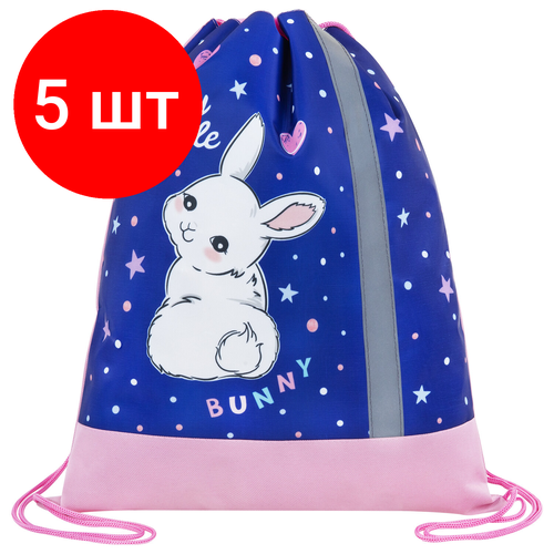 Комплект 5 шт Мешок для обуви юнландия плотный светоотражающая полоса 46х36 см Fluffy tail 272409 2419₽