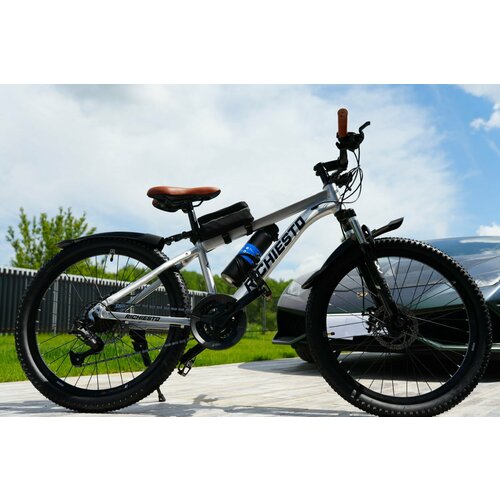 Велосипед горный Richiesto 24 алюминиевый Подростковый детский Унисекс серебро с коричневым 24500₽