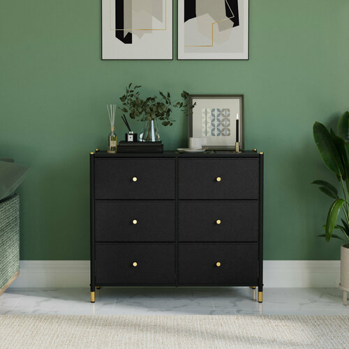 Комод Нирита, 6 ящиков, Черный