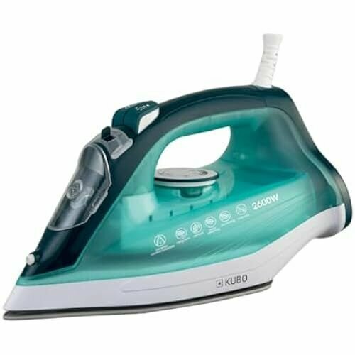 Паровой утюг керамическая подошва паровой удар 140 г функция самоочистки резервуар для воды 320 мл мощность 2600 Вт Kubo 1389100₽
