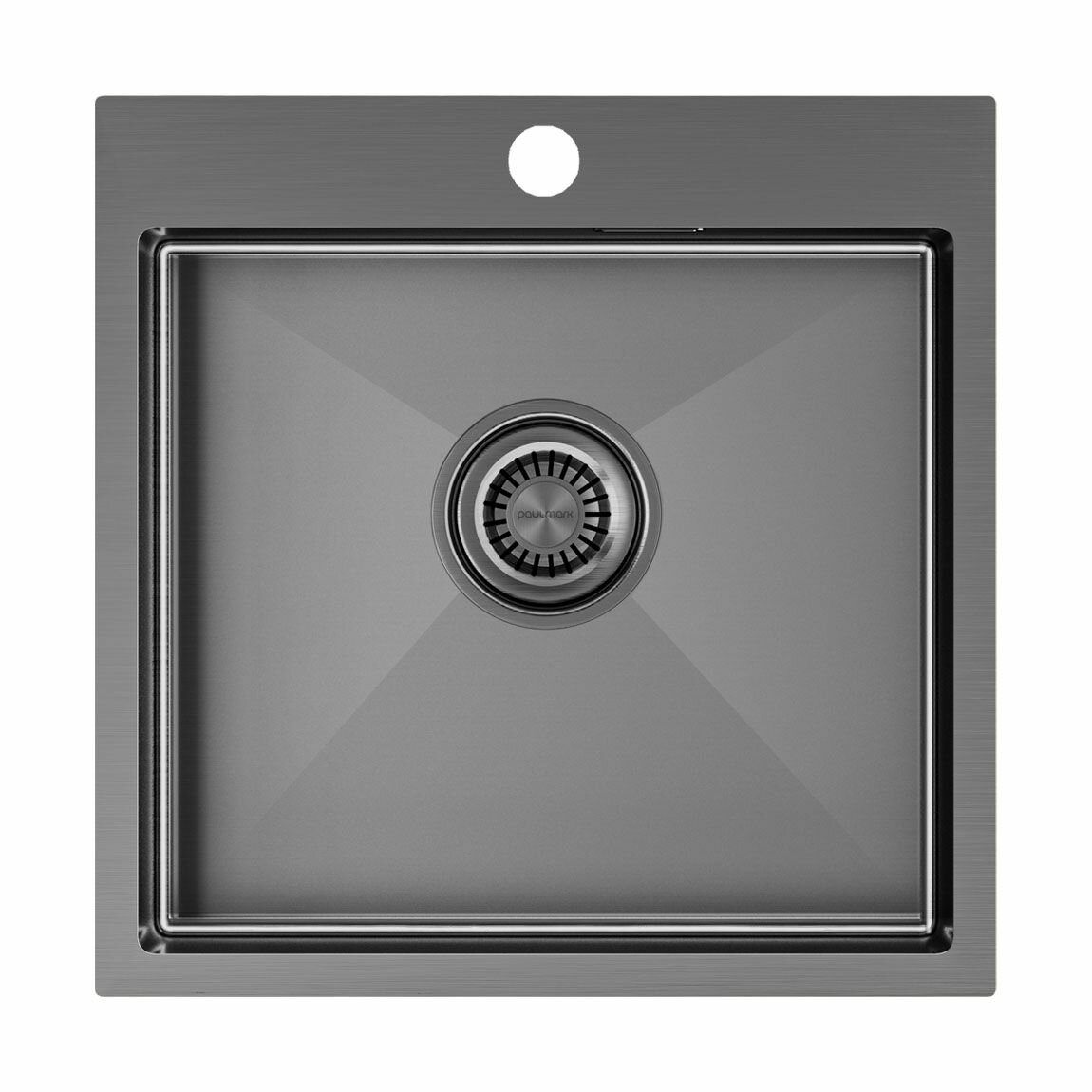 Кухонная мойка Paulmark VELTEN 51 (VELTEN) PM905151-GM вороненая сталь PVD 510х510мм Нержавеющая сталь