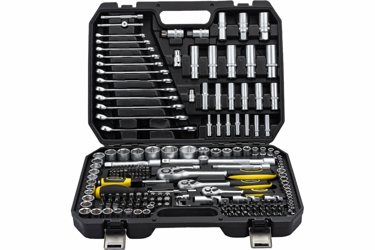 Эврика Набор инструмента 1 2" 1 4" 3 8"DR 6-гранный 216пр. ER-80216 806612