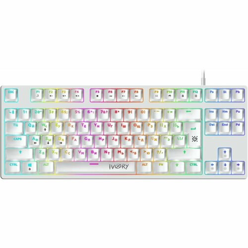 Defender Клавиатура Механическая клавиатура Ivory GK-579 RU 87кн15м крас свитчи RGB 45579 3433₽