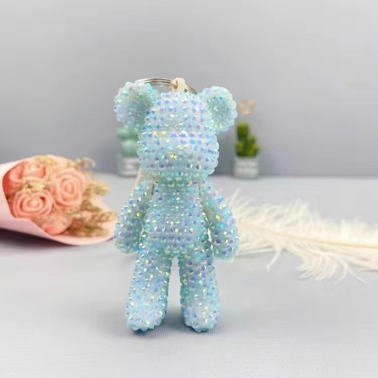 Алмазная мозаика "Мишка", брелок 3D набор, цвет голубой, COLOR Si — фото 1