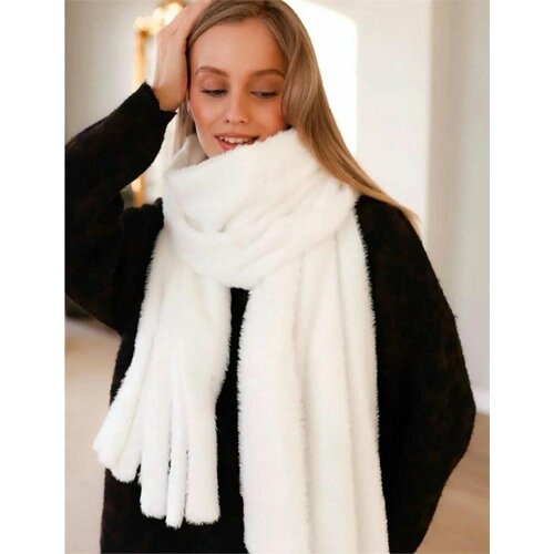 фото Шарф нежность для девочек и женщин,230х40 см, one size, белый cashmere scarf