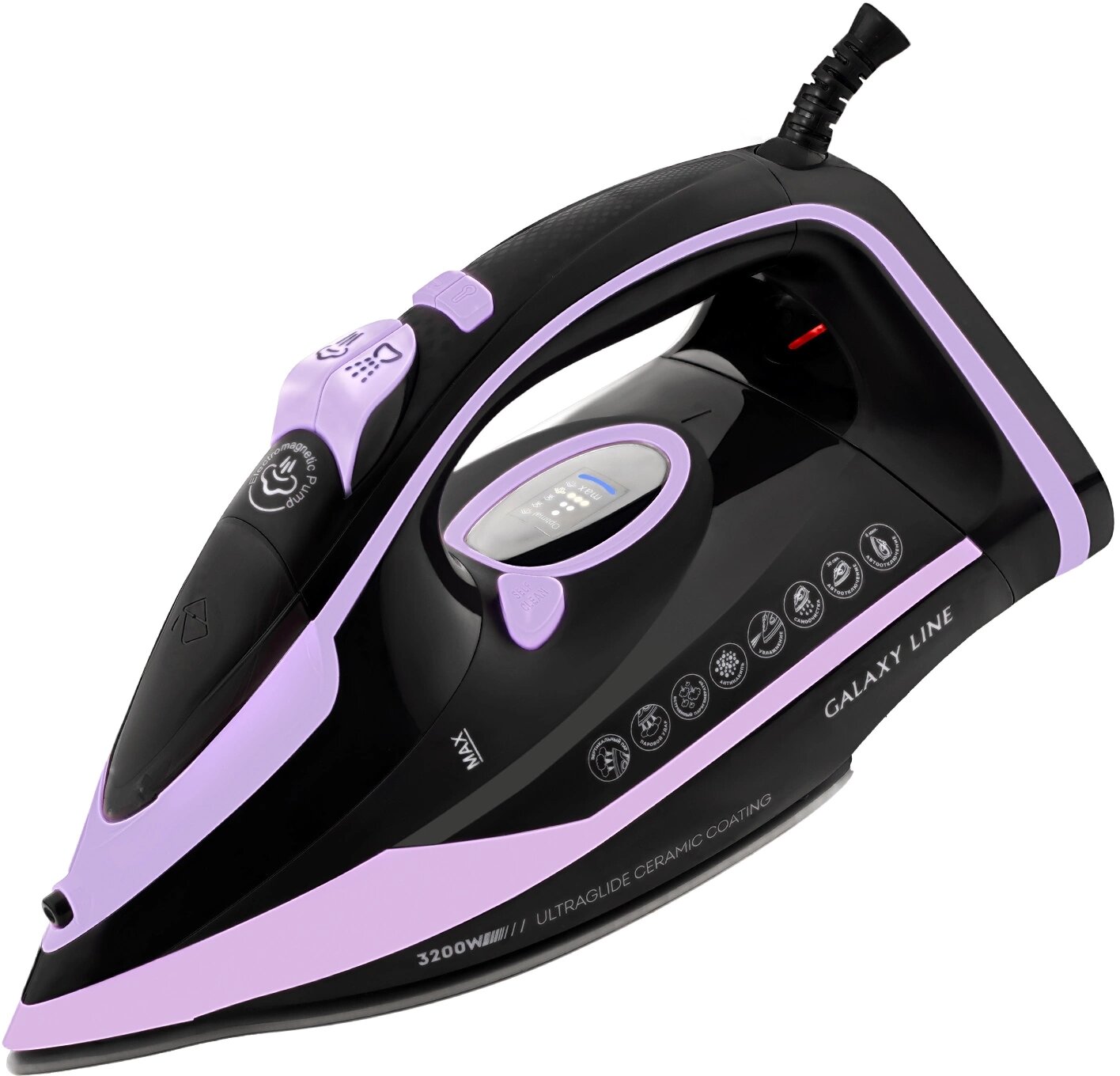 Утюг для одежды GL 6135, черный с лиловым