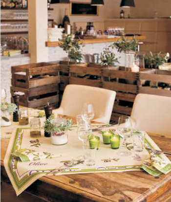 Скатерть Duni Оливки 120 х 180 см в итальянском стиле