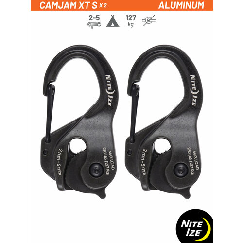 Безузловой натяжитель для веревки с карабином Nite Ize CamJam XT Aluminum Standart - 2 шт