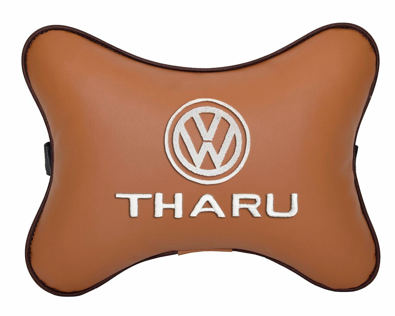Подушка на подголовник рыжая экокожа VOLKSWAGEN Tharu