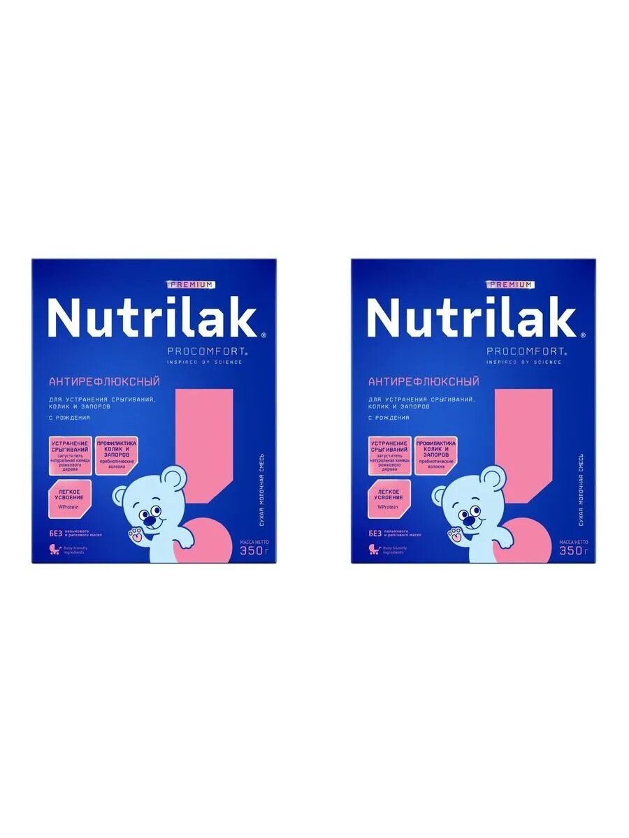 Nutrilak premium антирефлюксный смесь молоч сухая 350,0 2 шт
