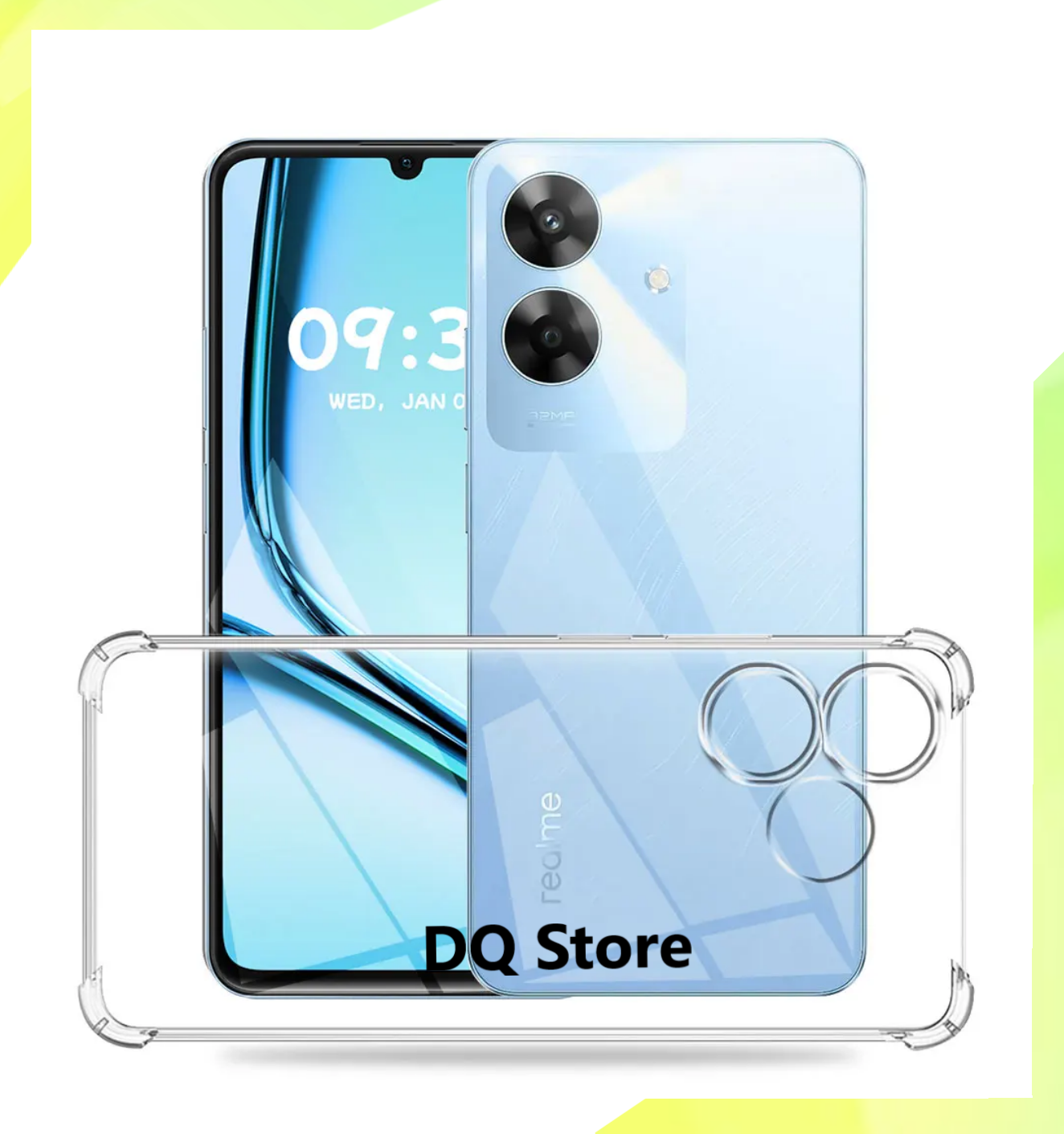 Прозрачный противоударный cиликоновый чехол для Realme Note 60 / Realme Note 60x / Реалми Ноут 60 / Реалми Ноут 60 икс. Бампер с защитой камеры и усиленными углами — фото 1