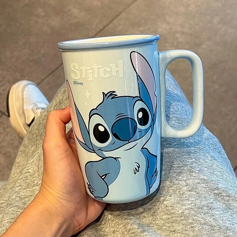 Stitch чашка, Симпатичная прямая чашка, Disney Lilo&Stitch, синяя, 500 мл