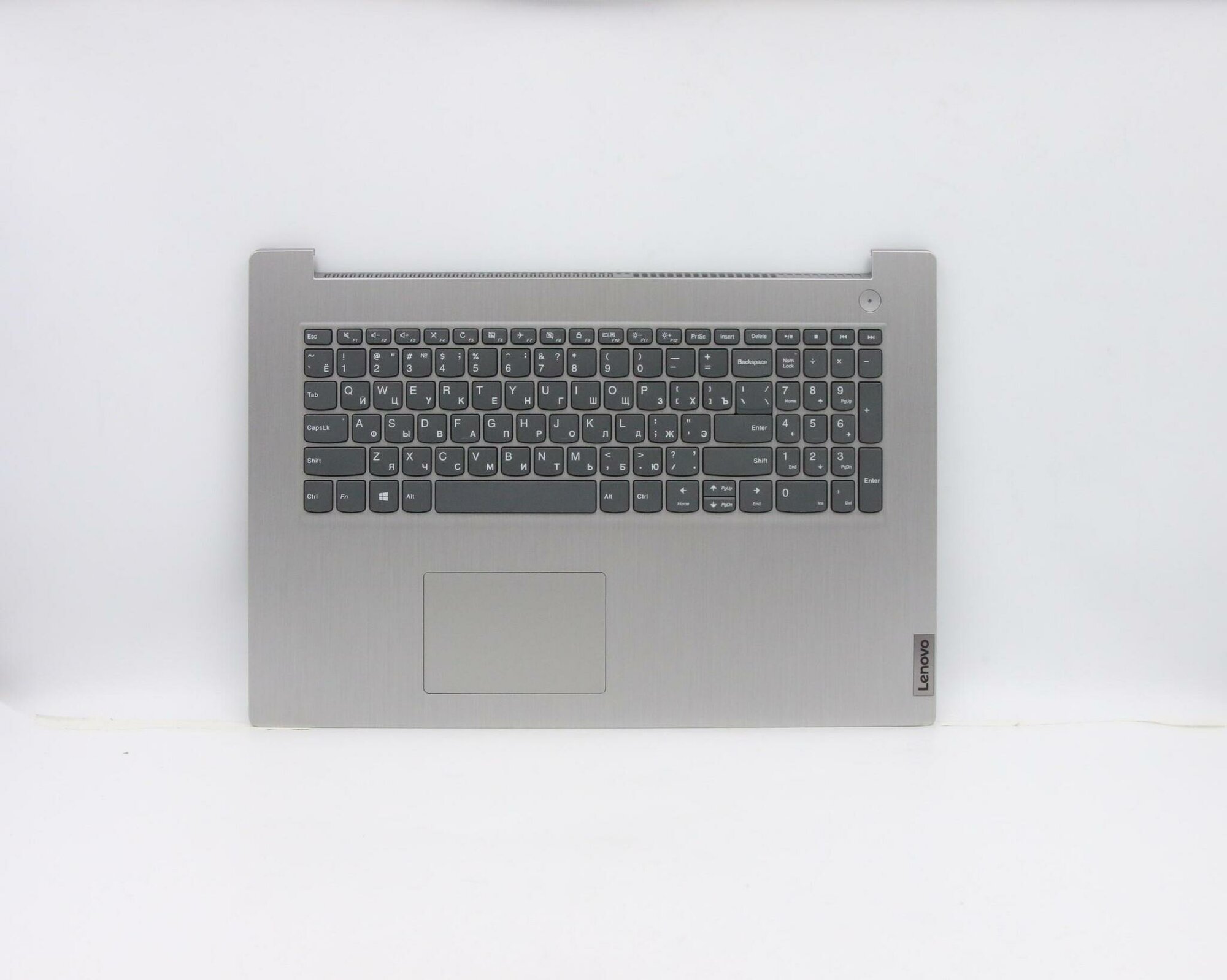 Верхняя панель с клавиатурой (топкейс) для ноутбука Lenovo IdeaPad 3-17ADA05/3-17ARE05/3-17IML05/3-17IIL05 раскладка - русская, без подсветки, без фингерпринта, серый (5CB0X56846), оригинал