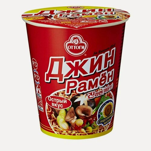 Изображение товара Лапша быстрого приготовления Оттоги Джин рамён острый 65 г, Южная Корея