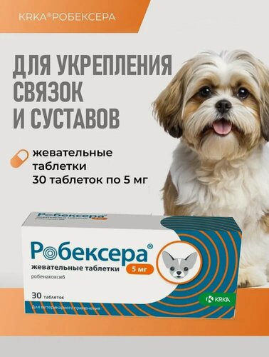 Изображение товара Робексера жевательные таблетки, противовоспалительное и болеутоляющее 5 мг №30