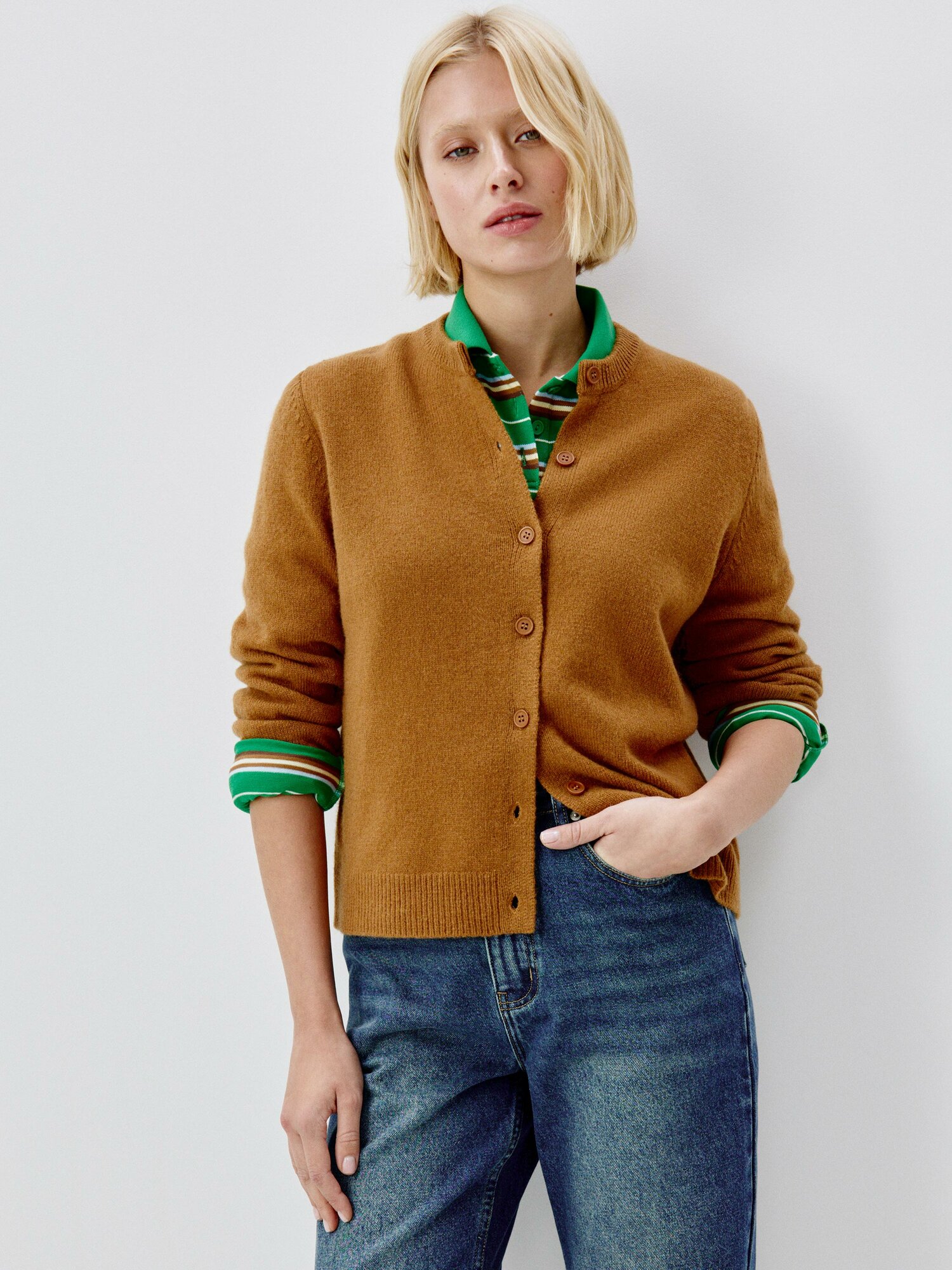 Кардиган Sela, размер 44, коричневый