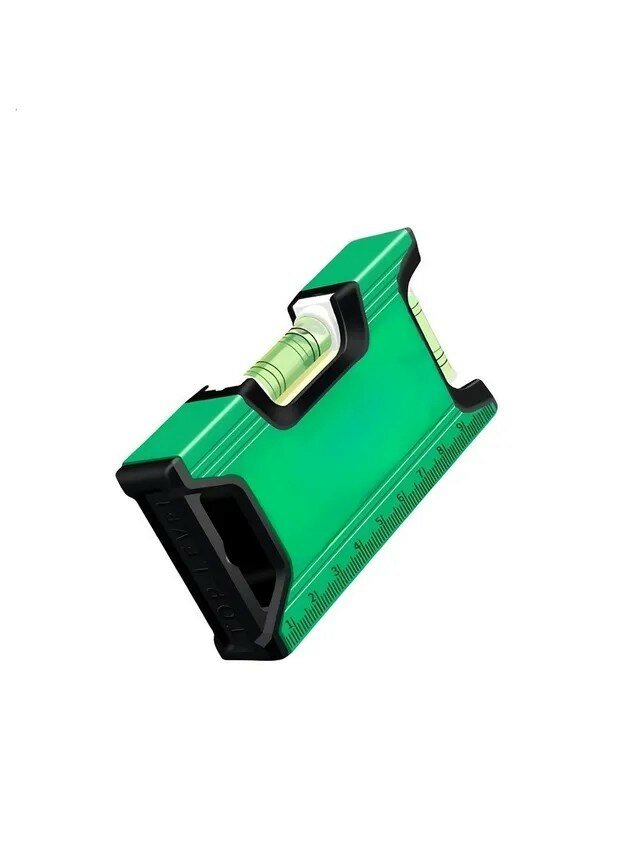 Уровень строительный "Рамный", 10,5 см, 2 глазка, темно-зеленый