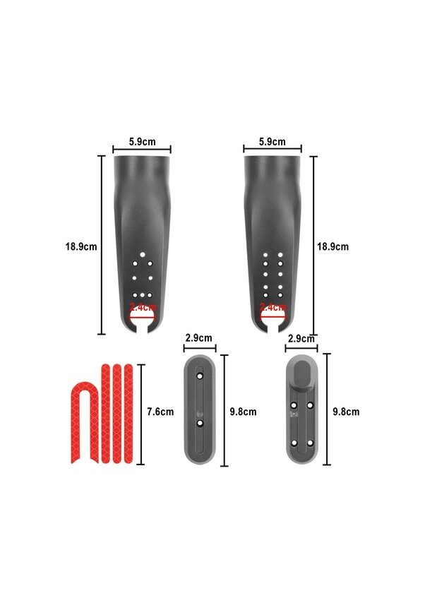 Картинки Аксессуары для скейтборда Xiaomi M365 / Pro / 1s, пластиковая защитная накладка на переднюю вилку, светоотражающий комплект, чёрный