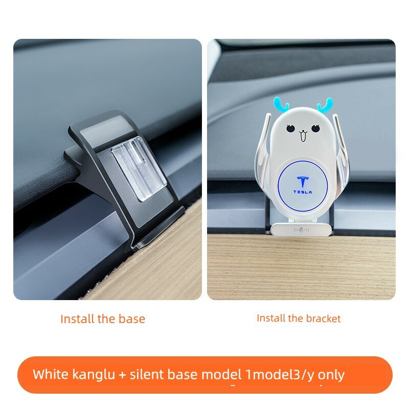 Стойка для мобильного телефона Tesla Model Y и Model 3 с тихим основанием белого цвета